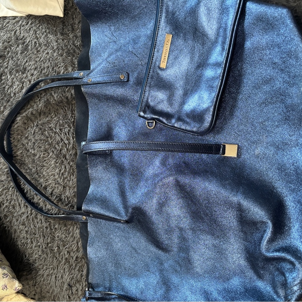 Tiffany & Co reversible blue suede tote - Picture 5 of 7